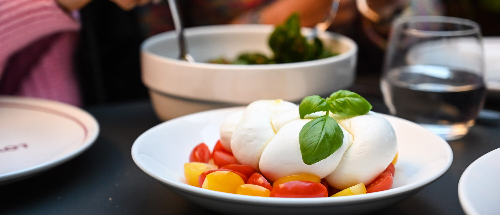 Freshly served mozzarella.